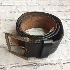 VINTAGE STIRRUP BLACK LEATHER MENS BELT SIZE 36